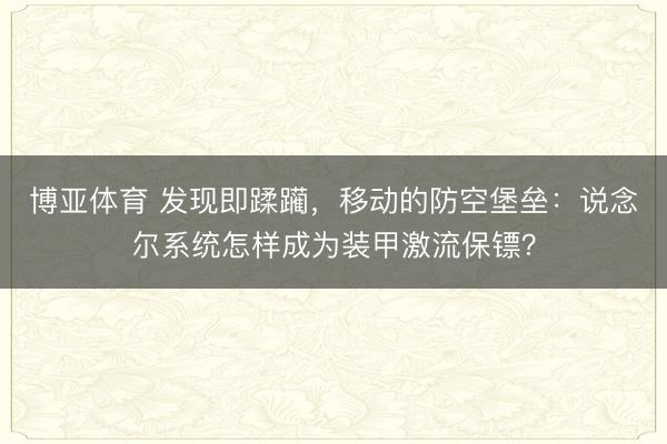 博亚体育 发现即蹂躏，移动的防空堡垒：说念尔系统怎样成为装甲激流保镖？