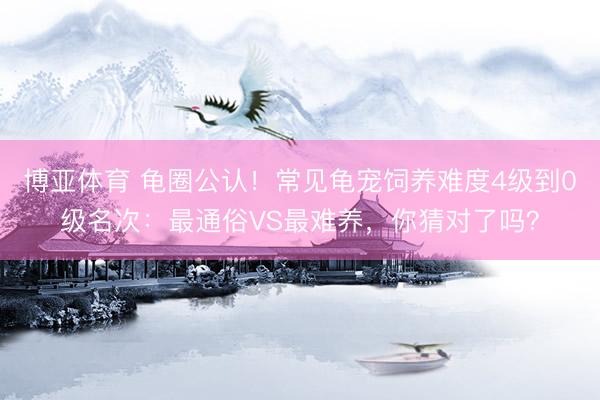 博亚体育 龟圈公认!常见龟宠饲养难度4级到0级名次:最通俗VS最难养,你猜对了吗?