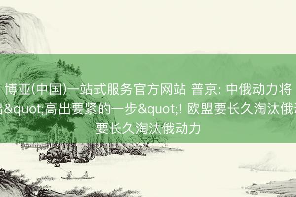 博亚(中国)一站式服务官方网站 普京: 中俄动力将迈出"高出要紧的一步"! 欧盟要长久淘汰俄动力