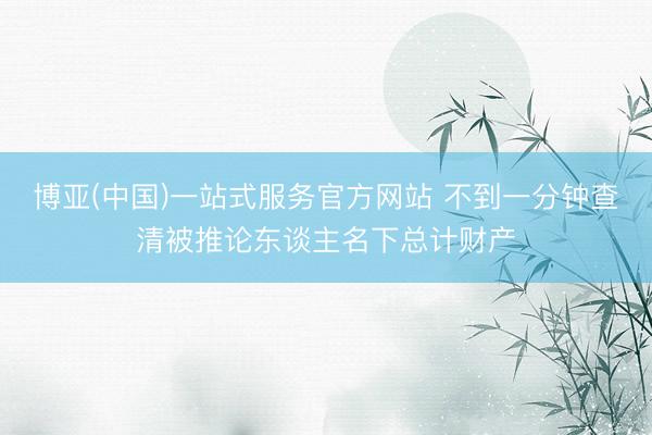 博亚(中国)一站式服务官方网站 不到一分钟查清被推论东谈主名下总计财产